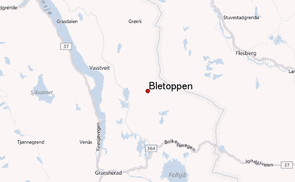 Bletoppen Location Map