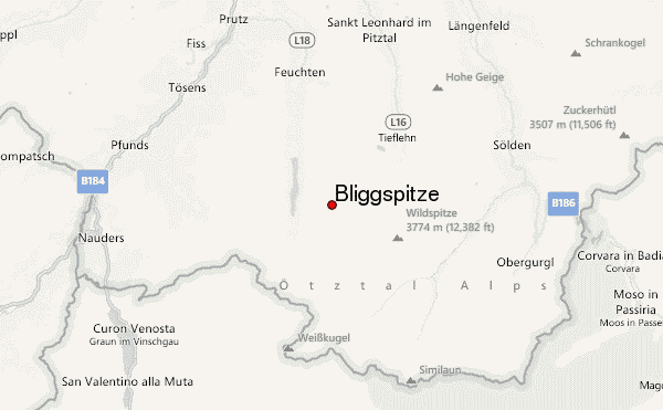 Bliggspitze Location Map