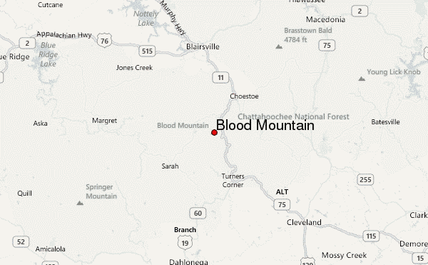 Blood Mountain Location Map