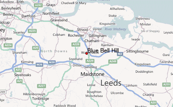 Blue Bell Hill Location Map