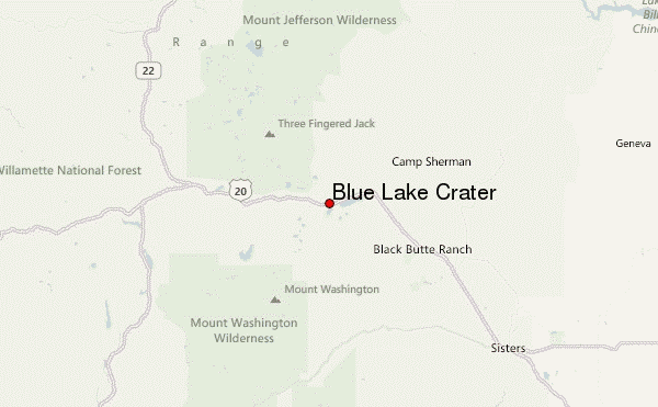 Blue Lake Crater Location Map