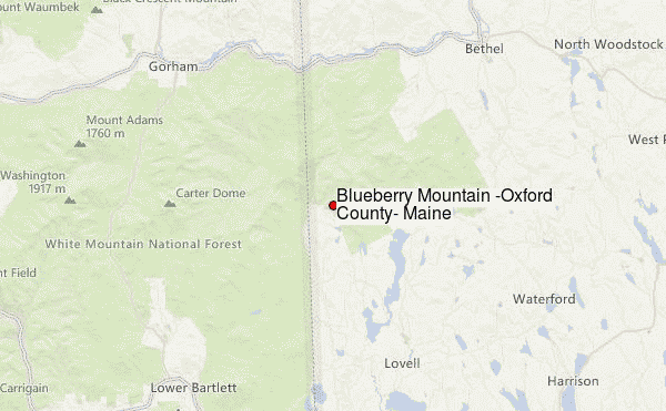 Blueberry Mountain (Oxford County, Maine) Location Map