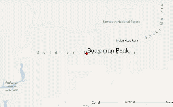 Boardman Peak Location Map