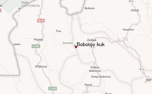 Bobotov kuk Location Map