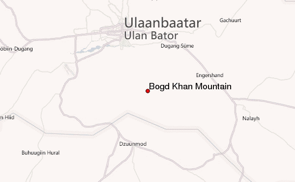 Bogd Khan Mountain Location Map