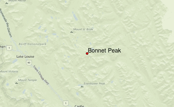 Bonnet Peak Location Map