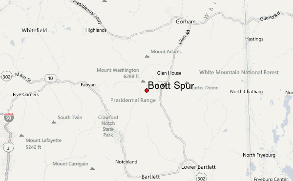 Boott Spur Location Map