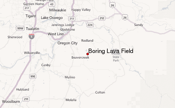 Boring Lava Field Location Map