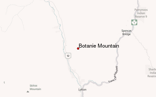 Botanie Mountain Location Map