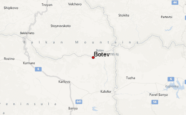 Botev Location Map