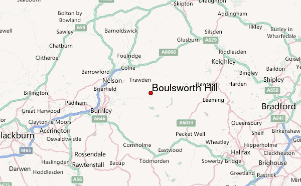 Boulsworth Hill Location Map