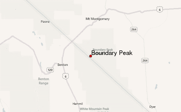 Boundary Peak Location Map
