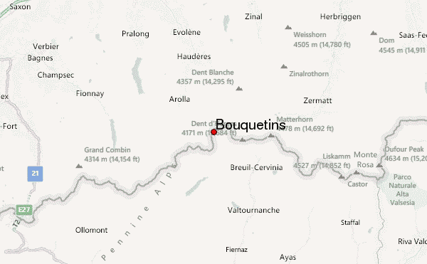 Bouquetins Location Map
