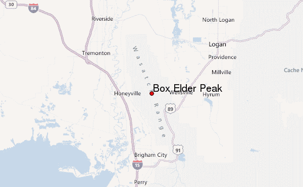 Box Elder Peak Location Map