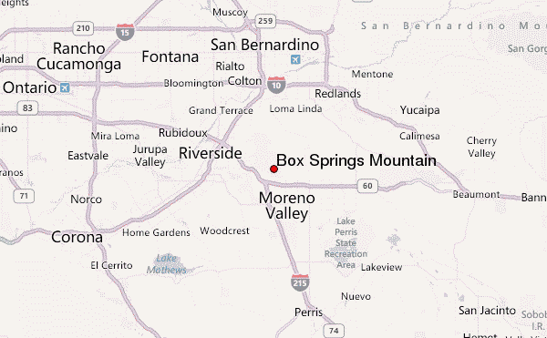 Box Springs Mountain Location Map