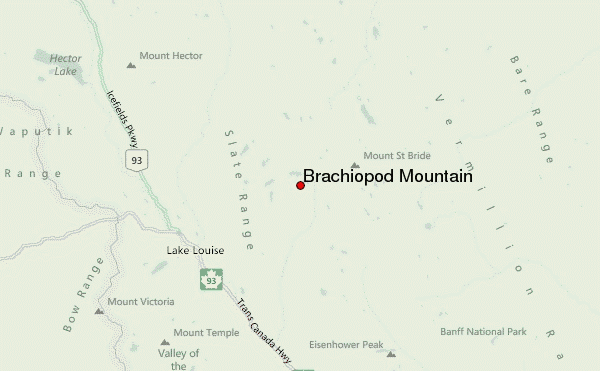 Brachiopod Mountain Location Map