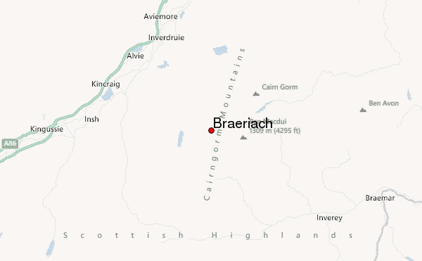 Braeriach Location Map