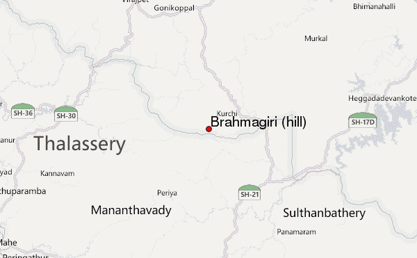 Brahmagiri (hill) Location Map