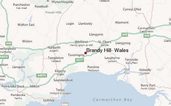 Brandy Hill, Wales Location Map
