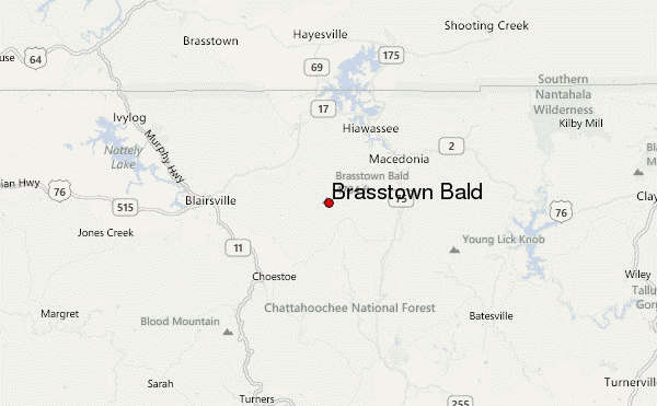 Brasstown Bald Location Map