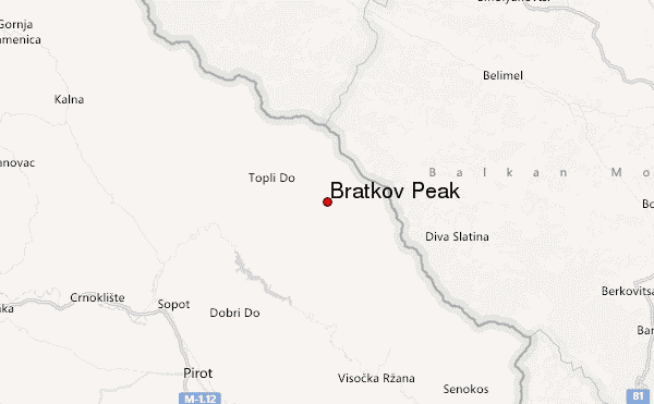 Bratkov Peak Location Map