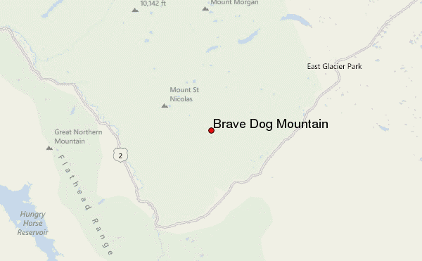 Brave Dog Mountain Location Map
