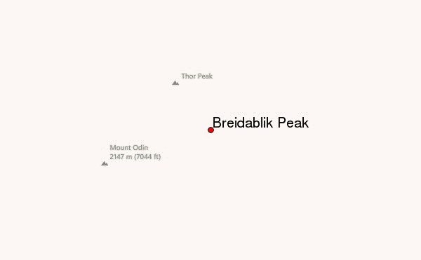 Breidablik Peak Location Map