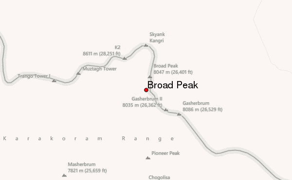 Broad Peak Location Map