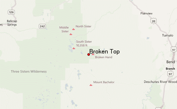Broken Top Location Map