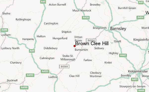 Brown Clee Hill Location Map