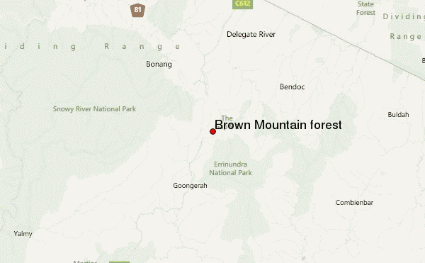 Brown Mountain forest Location Map