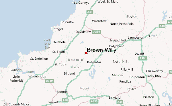 Brown Willy Location Map