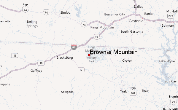 Brown's Mountain Location Map