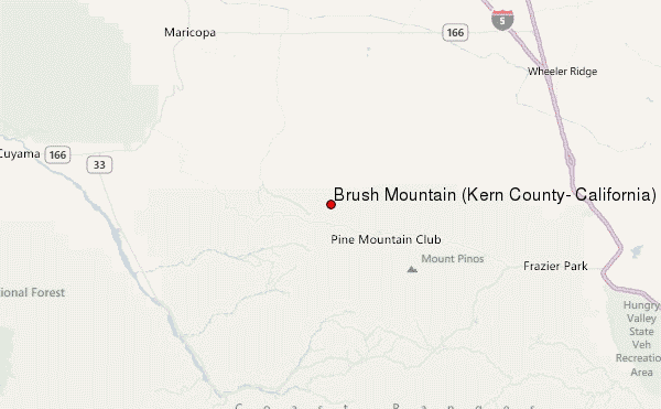Brush Mountain (Kern County, California) Location Map