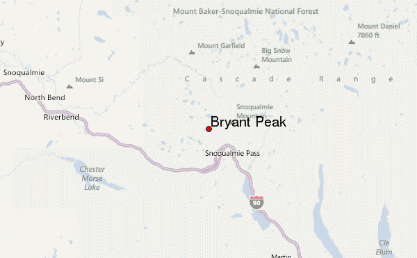 Bryant Peak Location Map