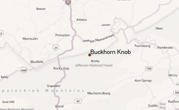 Buckhorn Knob Location Map