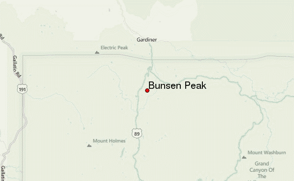 Bunsen Peak Location Map