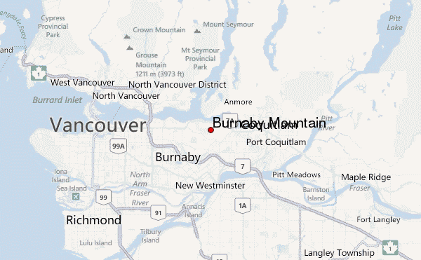Burnaby Mountain Location Map