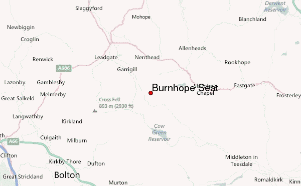 Burnhope Seat Location Map