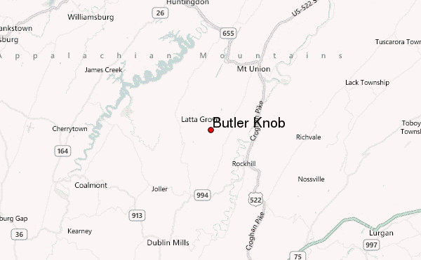 Butler Knob Location Map