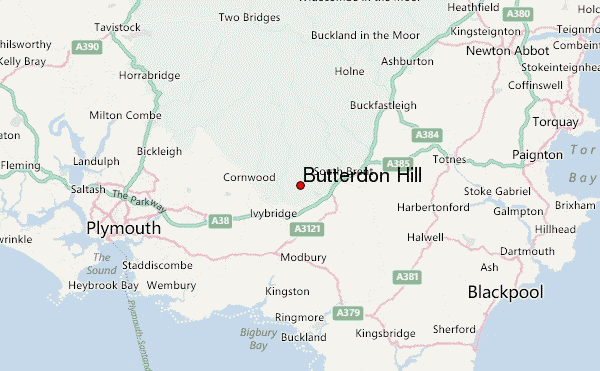 Butterdon Hill Location Map