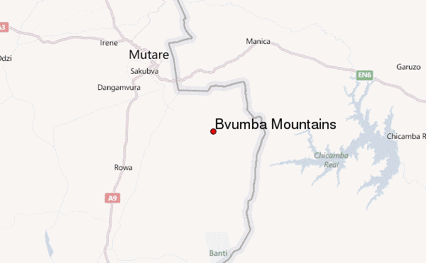 Bvumba Mountains Location Map