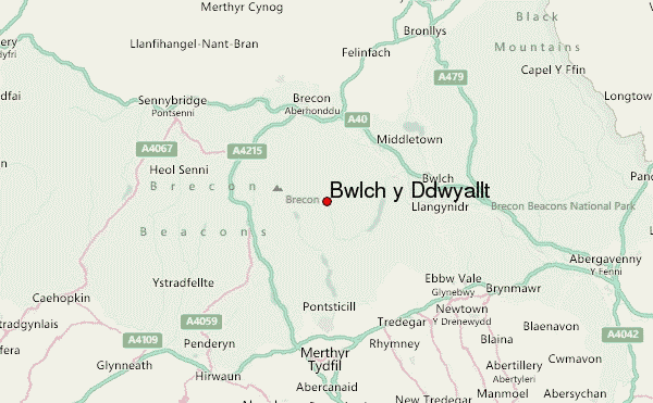 Bwlch y Ddwyallt Location Map