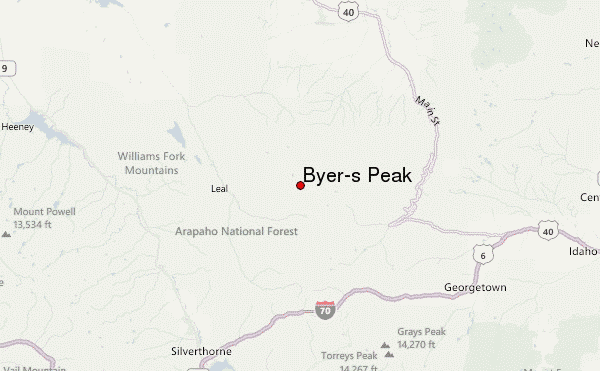 Byer's Peak Location Map