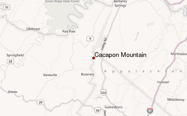 Cacapon Mountain Location Map