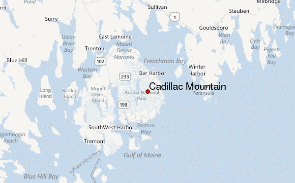 Cadillac Mountain Location Map