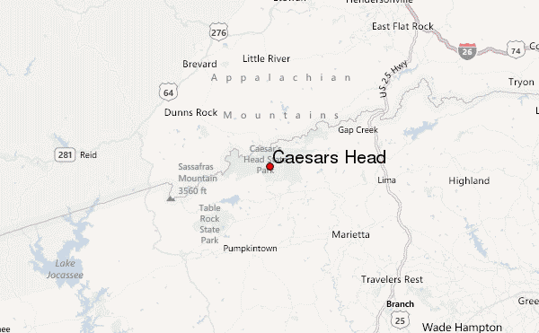 Caesars Head Location Map
