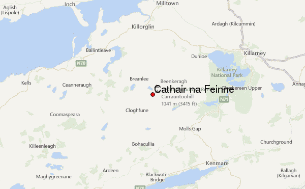 Cathair na Féinne Location Map