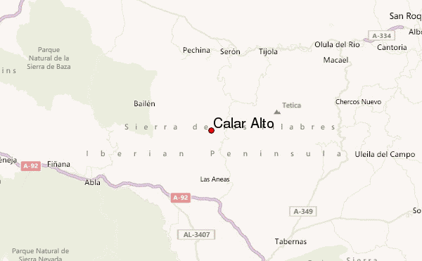 Calar Alto Location Map