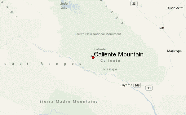 Caliente Mountain Location Map